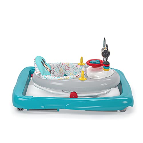 Bright Starts Disney Baby Mickey Mouse Original Bestie 2-in-1 Baby Activity Walker - Easy Fold Frame and Removable -Toy Station, 6 Months and up