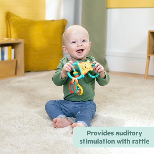 Bright Starts Disney Baby Winnie The Pooh Busy Bear Activity Toy, Unisex Stroller Toy, Newborns & Up