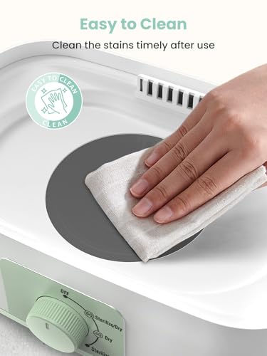 Grownsy Adjustable 4 in 1 Large Bottle Sterilizer and Dryer, 8 Bottles Capacity,Electric Steam Baby Bottle Sterilizer, Sanitizer for Baby Bottles & Pacifiers, Breast Pump Parts Green