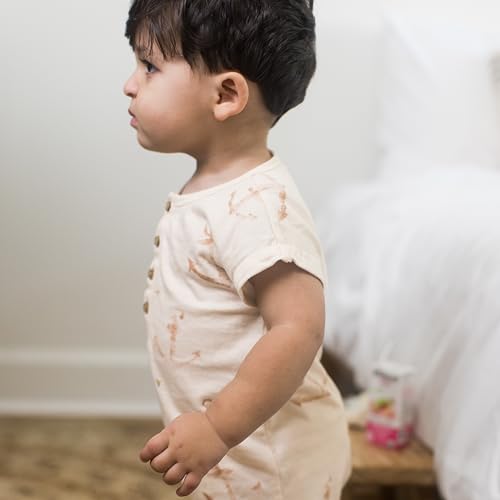 Burt's Bees Baby Baby Boys Short Sleeve Rompers, 100% Organic Cotton One-Piece Coverall and Layette Set