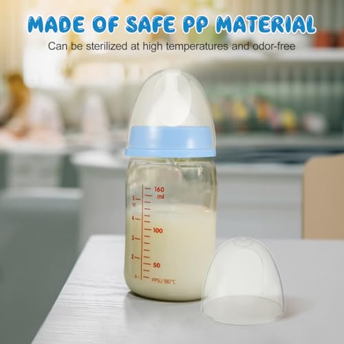 DOITOOL 3 Pcs Baby Bottle Caps Replacement Milk Bottle Lids Leak-Proof Plastic Covers Compatible with Pigeon Wide Neck Feeding Bottles 2.44X2.44X2.16 Inch