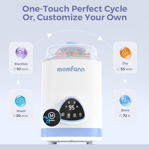 MOMFANN EasePure Pro Baby Bottle Washer, Upgraded 4-in-1 Bottle Washer and Sterilizer and Dryer, Deep Clean for Bottles, Pump Parts & Baby Essentials, Time-Saving Effortless Baby Care