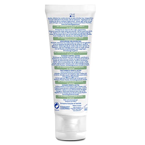 Mustela Cradle Cap Cream for Newborn - Fragrance-Free Baby Moisturizer for Seborrheic Dermatitis - Helps to minimize Scalp Flakes - Clinically & Dermatologist Tested - 1.35 fl. oz.