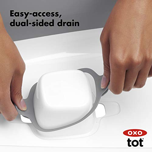 OXO Tot Splash & Store Bathtub | Baby Bathtub | Newborn Baby Essentials | for Keeping Bathtime Secure & Tidy | 0-18 Months | Tub Folds Flat for Compact Storage
