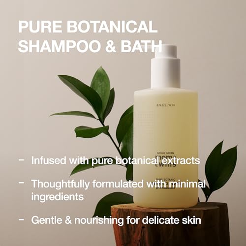 Lyanature SHAMPOO & BATH – Tear-Free 2-in-1 Organic Korean Baby Shampoo & Wash, Vegan Cleanser for Hair, Face & Body, Gentle, EWG Verified, Non-Toxic (10.82 fl oz / 320g)