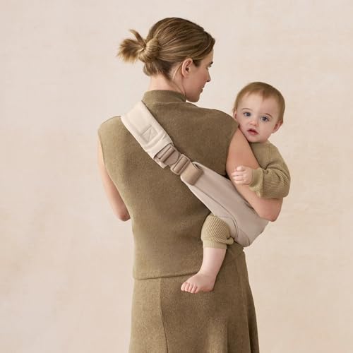 Ergobaby Upsie Sling Baby Carrier for Babies and Toddlers 6-48 Months (17-45 lbs) - 2-Position Ergonomic Baby Carrier with Front Storage Pocket, Hip-Healthy Positioning - Natural Beige