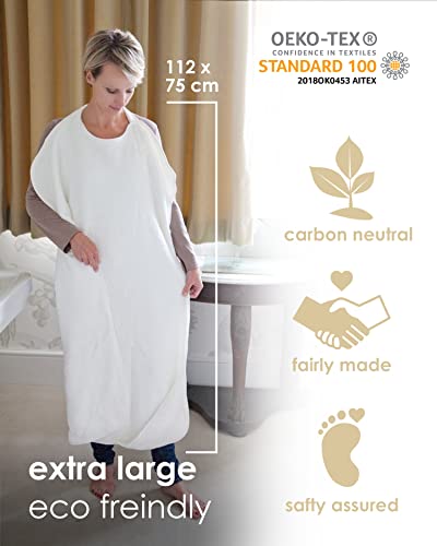 Cuddledry Hands Free Baby Bath Towel | Luxuriously Soft Cotton & Viscose Derived from Bamboo Hooded Baby Towel | Apron Towel for Safe Babies Bathtime | Perfect Newborn Gift | Gray