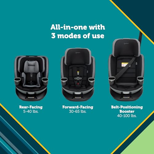 Safety 1st Turn and Go 360 DLX 360 Car Seat, Rotating All-in-One Convertible Car Seat, Stonington