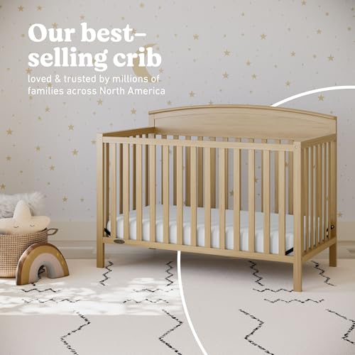 Graco Benton 5-in-1 Convertible Crib – GREENGUARD Gold Certified, Converts from Baby Crib to Toddler Bed, Daybed and Full-Size Bed, Fits Standard Full-Size Crib Mattress (Driftwood)