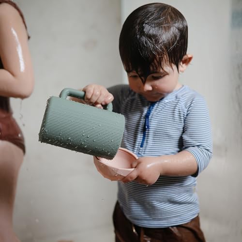 mushie Baby Bath Rinse Cup | 100% Food Grade Silicone | Shampoo & Body Washing Rinser Cup For Kids (Dried Thyme)
