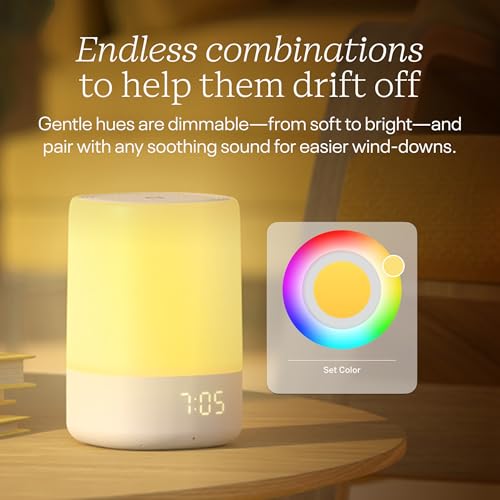 Nanit Sound and Light Smart Baby Night Light and Sound Machine | Audio Monitor | Cry Detection Alert Feature | OK to Wake Alarm Clock for Kids | Temp & Humidity Tracking | Rechargeable Battery | WiFi