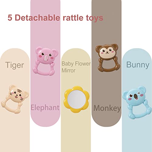 dearlomum Pink Baby Play Mat Activity Gym, Piano for Newborns 0-12M