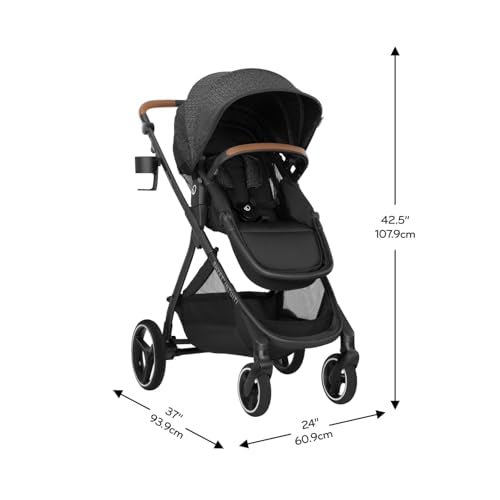 Evenflo Shyft Intuiti Travel System with Revolve180 LiteMax™ NXT Rotating Rear-Facing Lightweight Preemie and Infant Car Seat 3-30 lbs. (Black Shale)