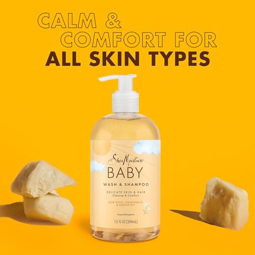 SheaMoisture Baby Body Wash & Shampoo + Curls & Coils Conditioner, 13 Oz Ea