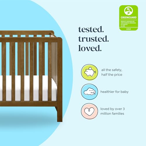 Carter's by Davinci Colby 4-in-1 Low-Profile Convertible Crib in Walnut, Greenguard Gold Certified