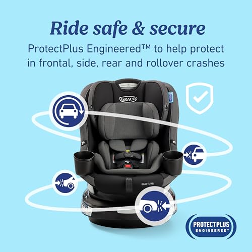 Graco EasyTurn 360 2-in-1 Rotating Convertible Car Seat, 360 Degree Rotating Infant to Toddler Rotating Car Seat, 2 Modes Rear and Forward Facing, Slim Design, Cyran
