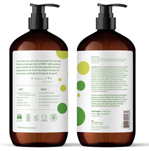 Everyone 3-in-1 Kids Soap, Body Wash, Bubble Bath, Shampoo, 32 Ounce (Pack of 2), Tropical Coconut, made with Essential Oils for Toddlers, Tweens and Teens
