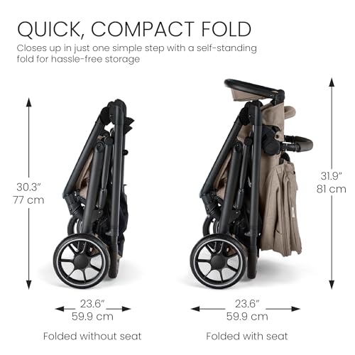 Britax Prism Full-Size Travel System, Infant Car Seat Stroller Combo with Alpine Base; Baby & Toddler Stroller with One-Hand Fold & Telescopic Handlebar; ClickTight Car Seat Installation Teak