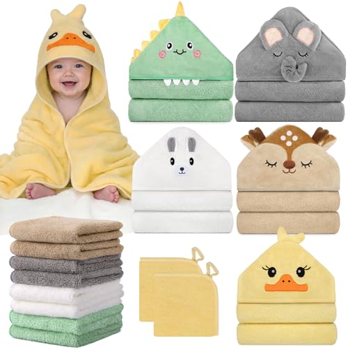 CandyHome 15 PCS Baby Bath Towels Set for Newborn Infant Toddler Essentials