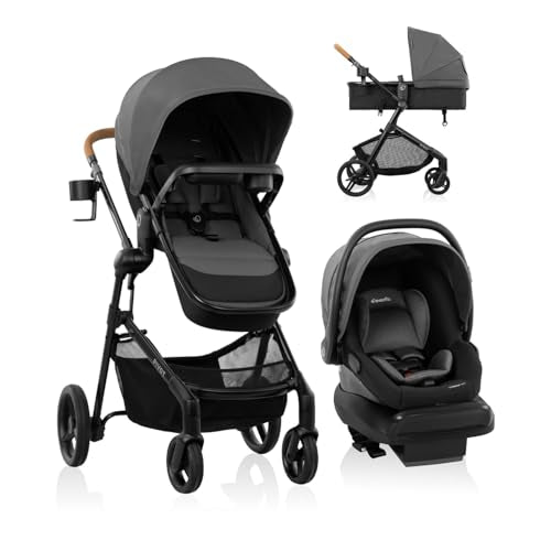 Evenflo Pivot NXT Travel System with LiteMax NXT Infant Car Seat (Silverado Gray)