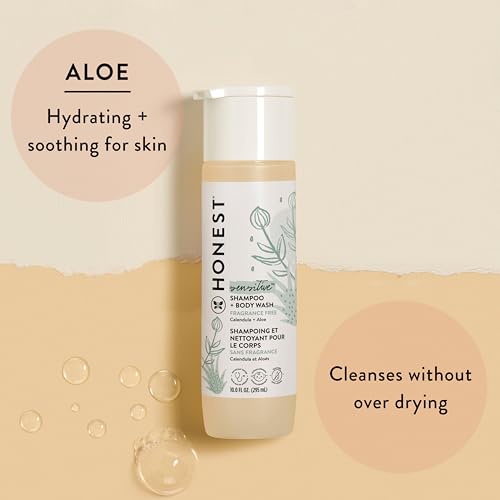 The Honest Company Fragrance Free Bundle for Sensitive Skin | 2-in-1 Cleansing Shampoo + Body Wash and Hydrating Face + Body Lotion | Gentle for Baby + Hypoallergenic | 10 fl oz, 8.5 fl oz