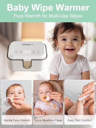 MOMYEASY Baby Wipe Warmer, Large Capacity Wipes Dispenser with 3 Temperature Modes, Even Heating Diaper Wipe Warmer with Night Light, Wipes Warmer for Babies/Adults