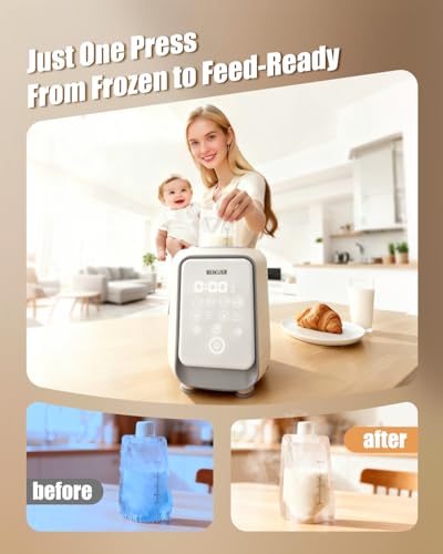 12-in-1 Baby Bottle Warmer for Breastmilk, 2min Fast Swirlable Milk Warmers with 24H Locks Nutrients, Smart Precise Even Heating, Temperature Control, Timer, Night Light, Fits All Bottles, Bags, Jars