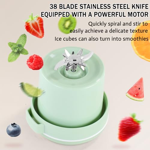 ARUMMA Portable Juice Cup Blender for Smoothies Shakes Fruit Crush Baby Food Maker 43oz 1300ML USB Charging Cordless Food Grade Blades Electric Smoothie Blender for Small Ice Kitchen Outdoor
