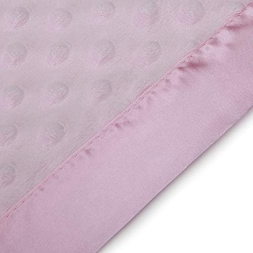 Pro Goleem Baby Soft Minky Dot Blanket with Silky Satin Backing Baby Gifts for Girls（Pink, 30’’ x 40’’）