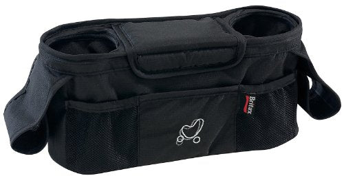 Britax Stroller Organizer with Insulated Cup Holders | Large Center Compartment with Magnetic Closure + 3 Outer Pockets + Folds with Stroller, No Removal Needed Black