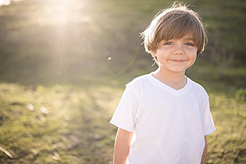 Burt's Bees Baby baby boys T-shirt, Short Sleeve V-neck Crewneck Tees, 100% Organic Cotton infant and toddler t shirts, Cloud, 18 Months US