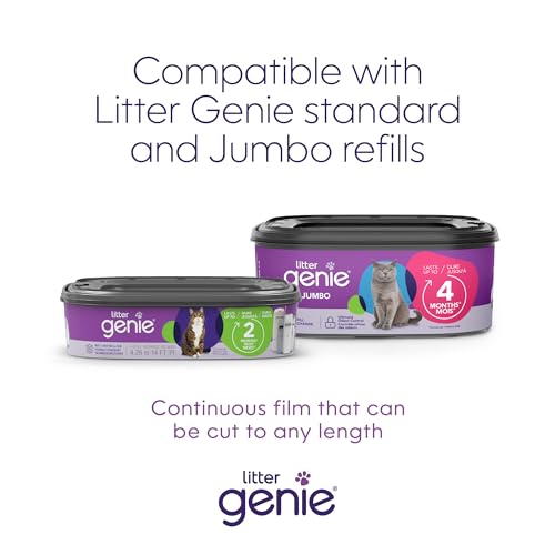 Litter Genie Style Pail Cat Litter Box Waste Disposal System for Odor Control Includes 1 Square Refill Bag
