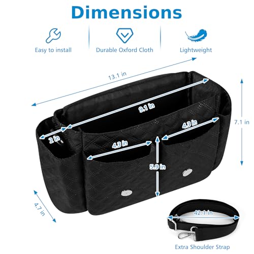 Accmor Universal Stroller Organizer, Stroller Bag with Detachable Shoulder Strap and Magnetic Snap Closure, Stroller Caddy Organizer for Uppababy Baby Jogger Britax BOB Umbrella Stroller