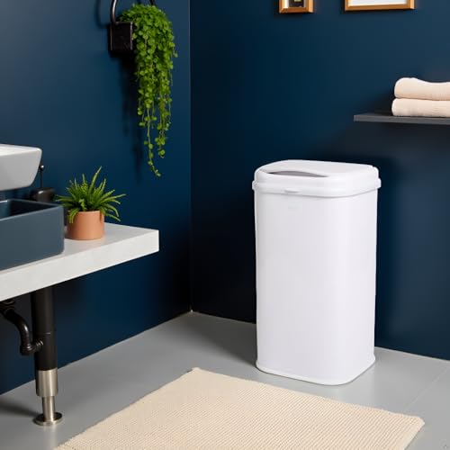 Ubbi Adult Diaper Pail, 13-Gallon Stainless Steel Incontinence Disposal Bin, Odor Locking Trash Can for Adult Diapers, Elderly Care & Caregivers, No Special Bags Required, White