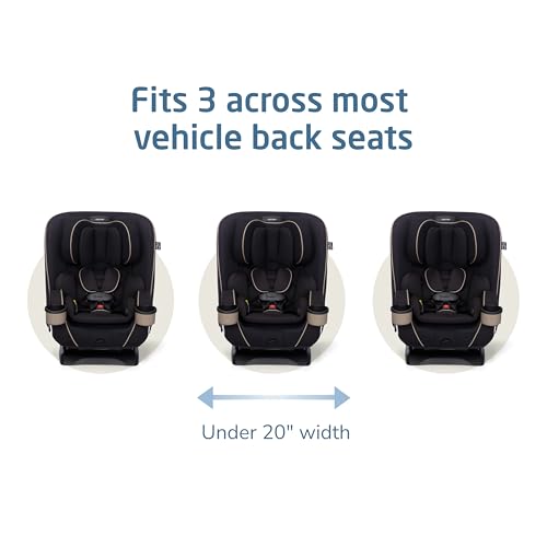 Maxi-Cosi Kani 4-in-1 Infant Kids Convertible Car Seat, Rear-Facing Forward-Facing Carseat, Booster, Slim Fit, Magnetic Buckle, 5-Position Recline, Fits 5-100 lbs, 19-57 in, Caspian Caviar