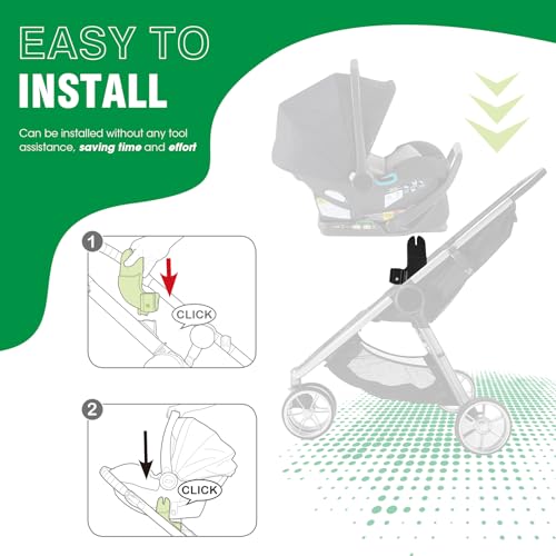HIUMTREE Car Seat Adapter for Baby Jogger City Select Stroller, Black