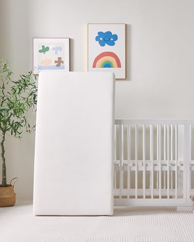 ATTABABY Breathable Crib Mattress, Baby Safety Alliance Verified, CertiPUR-US and Oeko-TEX Approved, Standard Full Size for Crib & Toddler Bed, Waterproof Machine Washable Cover, 52” x 27.6”