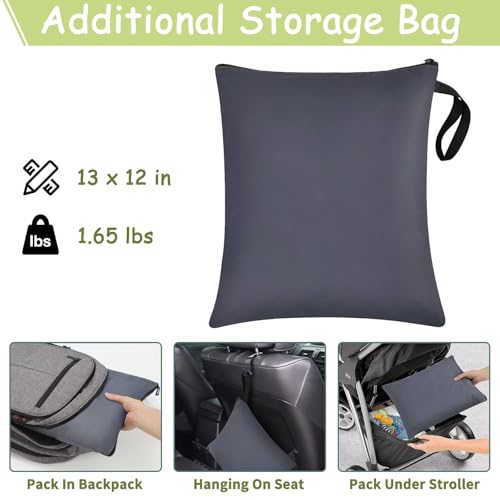 Infant Car Seat Travel Bag - Fits Infant Car Seats with Anti-Rebound Bar Base, Car Seat Airplane Bag for Chicco/Graco/Nuna/Cosco/Britax/Uppababy Baby Car Seat, Water Dirt Tear Resistant, Grey Upgrade