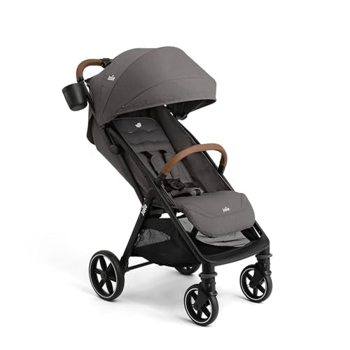 Joie Baby, Nutmeg and Rue Travel System – Travel Friendly Compact Stroller with Automatic Fold, Lightweight Car Seat & Anti-Rebound Base (Thunder)