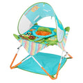 Bright Starts Pop 'N Jump Portable Baby Jumper, Foldable Indoor/Outdoor Baby Jumper with Owl Forest Sensory Activities, Ages 6–12 Months