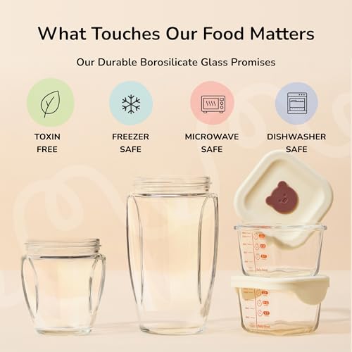 Kwiplee Bubble Blender, Baby Food Maker & Puree Blender with 2 Borosilicate Glass Cups, Compact Baby Bullet for Smoothies, Hands-Free One-Touch, 200W Motor, Rose