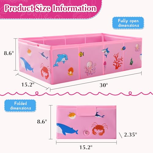 Tohetsuzp Collapsible Baby Bathtub, Portable Foldable Travel Bath Tub for Infant Toddler, Converts Shower to Tub, No Assembly Folds Flat for Storage, 6M-5 Years, Pink
