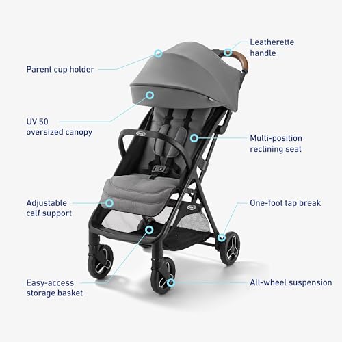 Graco® Ready2Jet Compact Stroller – Compact Travel Stroller with Automatic Fold Splatter Art