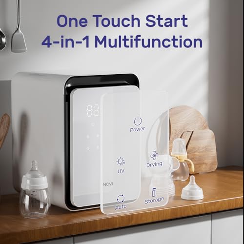 NCVI 12L UV-Light Baby Bottle Dryer Pro for Infant Can Hold 12 Baby Bottles, Stainless Steel Baby UV Household Box Cabinet for Baby Pacifiers/Silicone Teether Toys/Breast Pump Parts