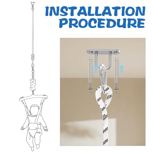 G TALECO GEAR Baby Jumper with a Ceiling Hook for Infant & Toddlers with Adjustable Chain, Bouncers for Indoor/Outdoor, Baby Doorway Jumper with Soft Rug