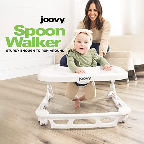 Joovy Spoon Baby Walker & Activity Center Featuring Three Adjustable Heights, Extra-Large Tray, and 30 lb Weight Capacity - JPMA Safety Certified, Blueberry