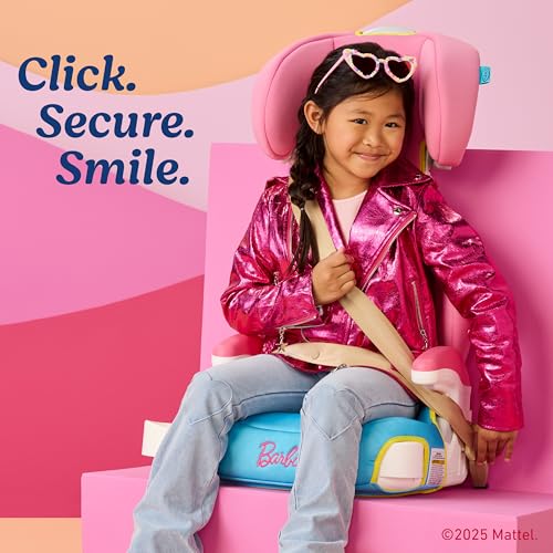 Barbie x Graco Turbobooster 2.0 High Back Booster Seat, Belt Positioning Booster Car Seat for Big Kids
