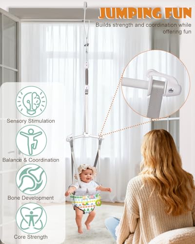 Baby Jumper Doorway, Door Bouncer and Jumper for Baby with Adjustable Strap, Fun Activity for 6-12 Months Baby Infant