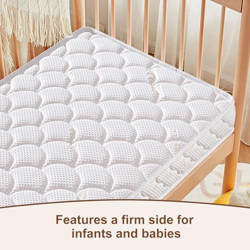 Tiankehan Premium Crib & Toddler Mattress-52"x27.6"x5", 100% Knitted Fabric, Soft Moisture Absorbent & Breathable Crib Mattress, Fits Standard Cribs & Toddler Beds