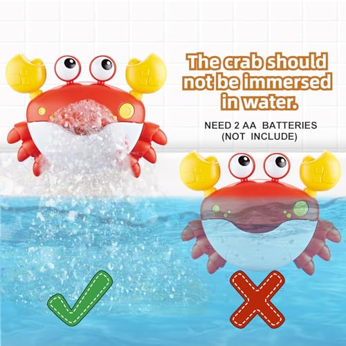 Baby Bath Toys for Toddlers, Crab Bath Bubble Maker with 12 Songs, 3 Pack Wind-up Pool Toys for Kid, Bathtub Toys As Birthday Gift for Boys Girls